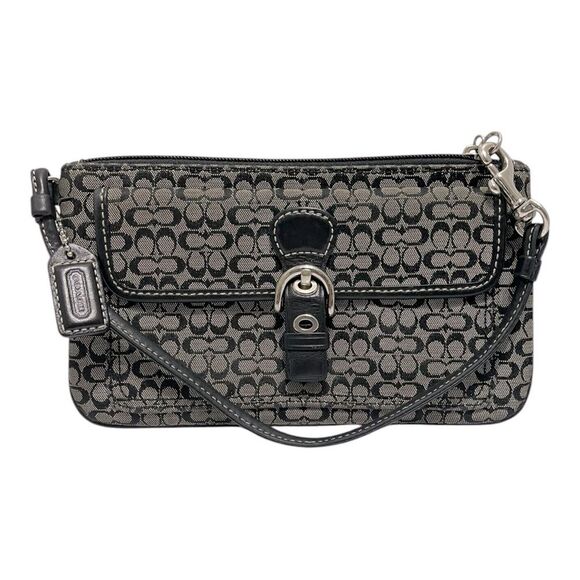 Coach Handbags - Coach Signature Black Mini C Soho Wristlet
